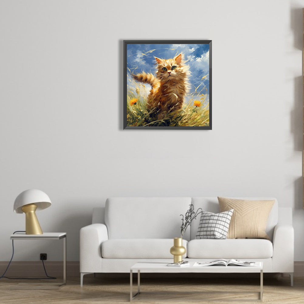 Hua Hua And Kitten - Full Round Drill Diamond Painting 30*30CM