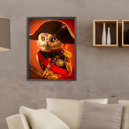 Gentleman Owl - Full Round Drill Diamond Painting 30*40CM