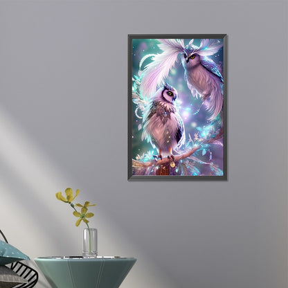 Long-Browed Owl - Full AB Round Drill Diamond Painting 40*60CM