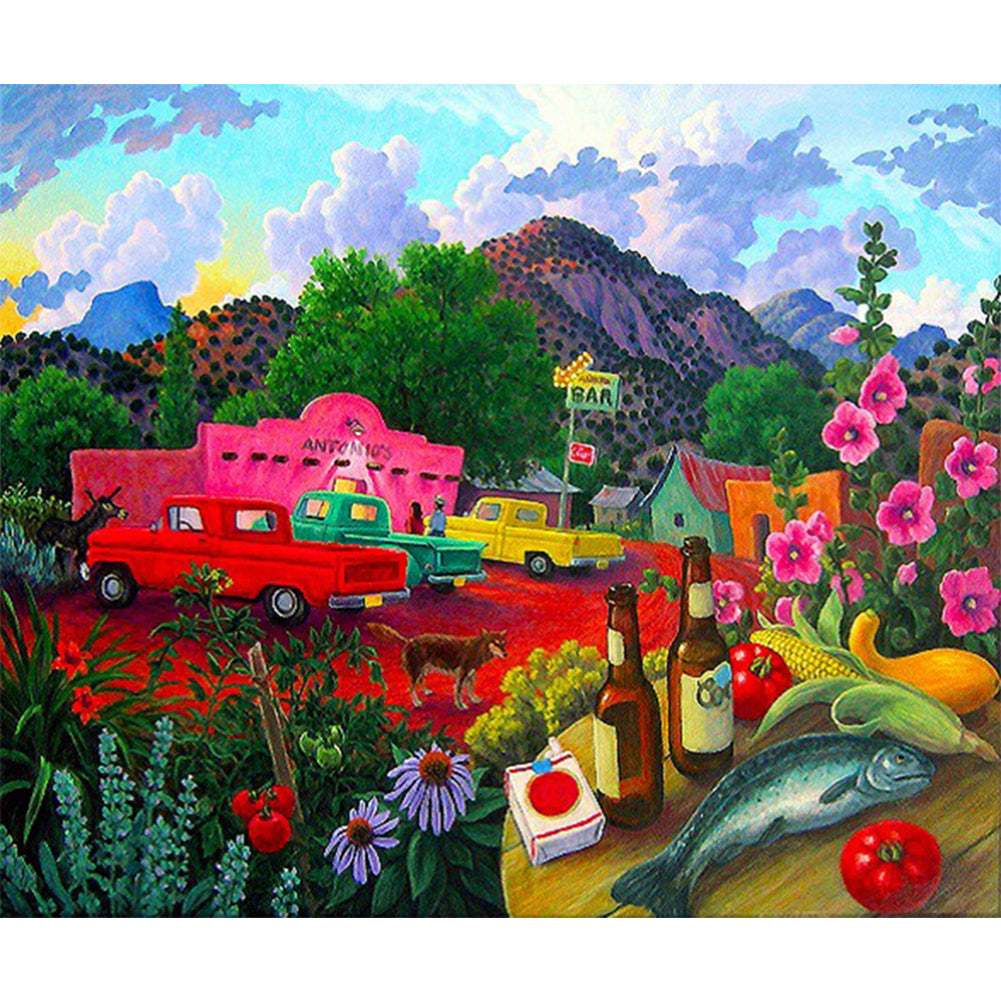 Outdoor Spring Scene - Full Round Drill Diamond Painting 60*50CM