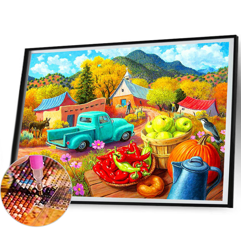 Outdoor Autumn Scene - Full Round Drill Diamond Painting 60*50CM