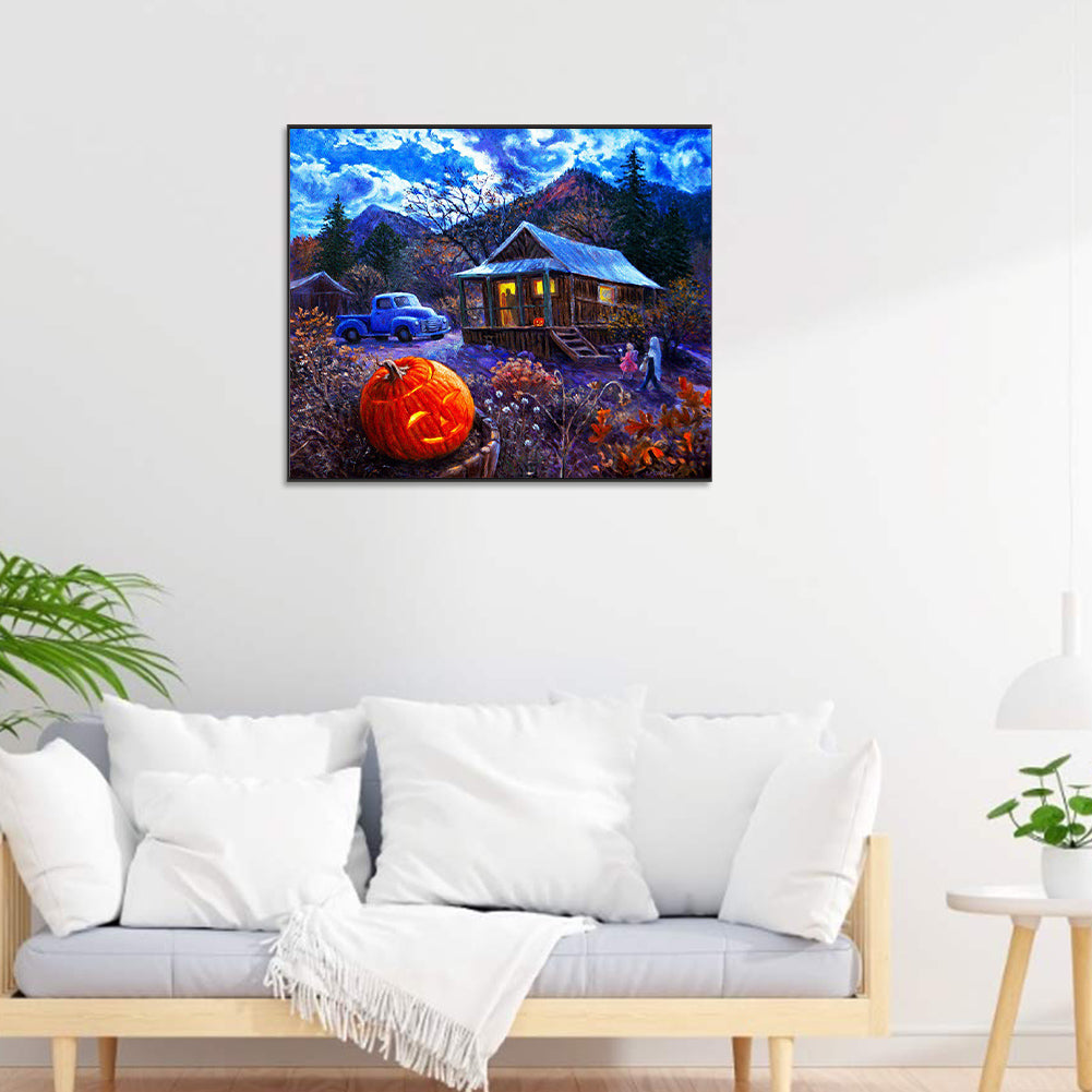 Outdoor Halloween Scene - Full Round Drill Diamond Painting 60*50CM