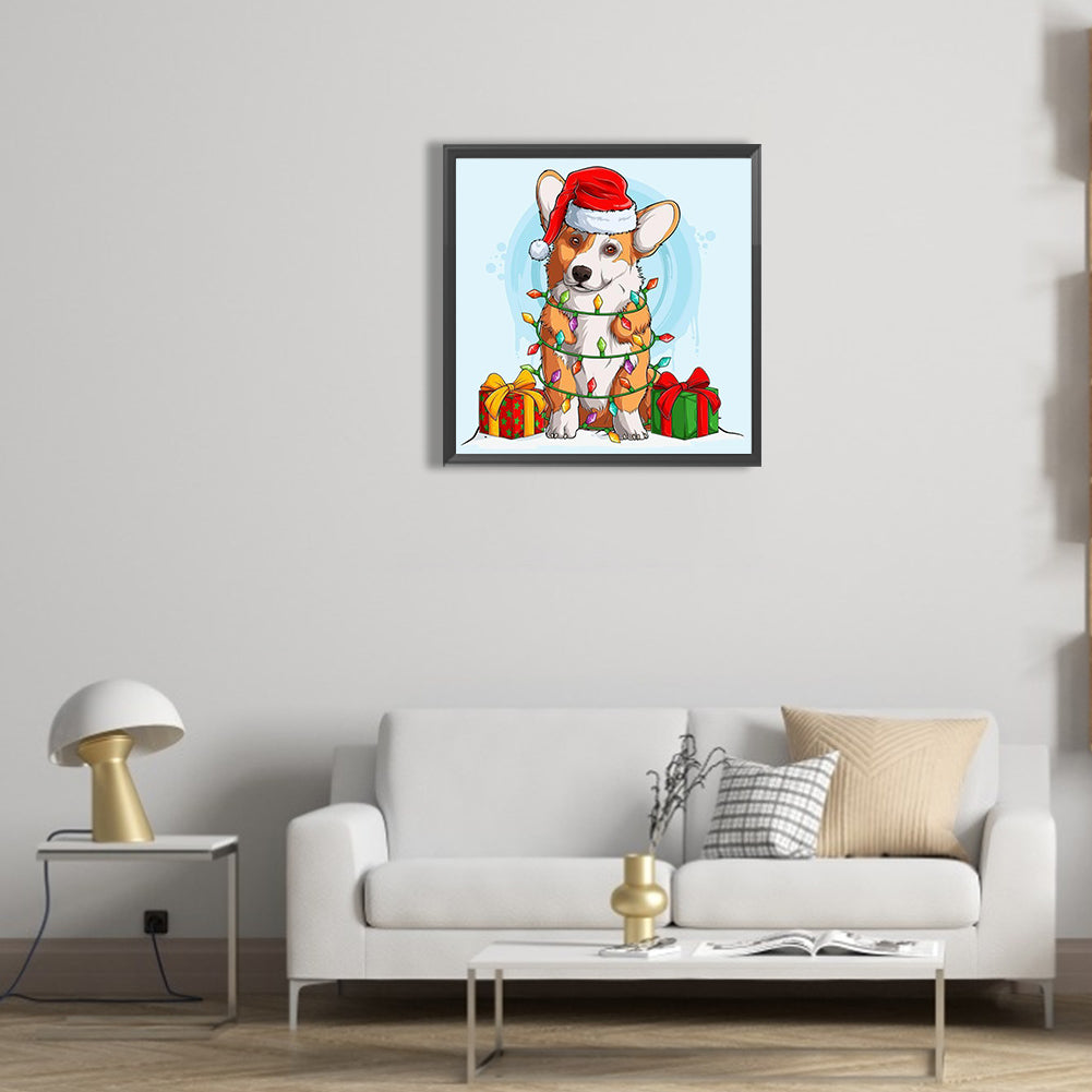 Lantern Dog - Full Round Drill Diamond Painting 30*30CM