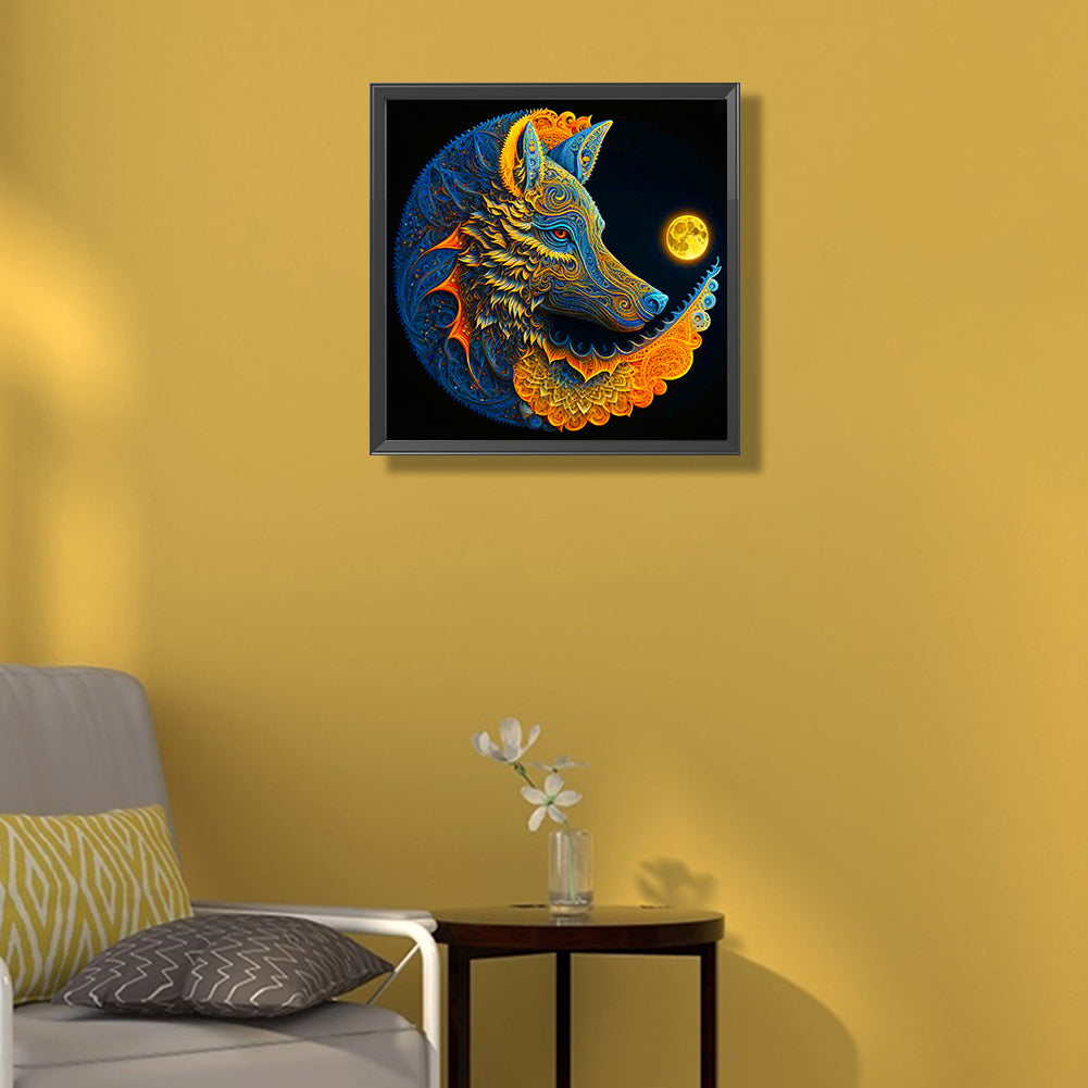 Moon And Wolf - Full Round Drill Diamond Painting 50*50CM