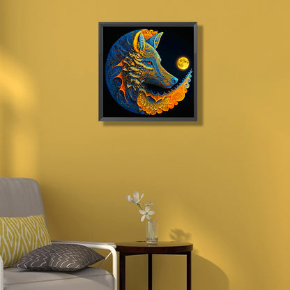 Moon And Wolf - Full Round Drill Diamond Painting 50*50CM
