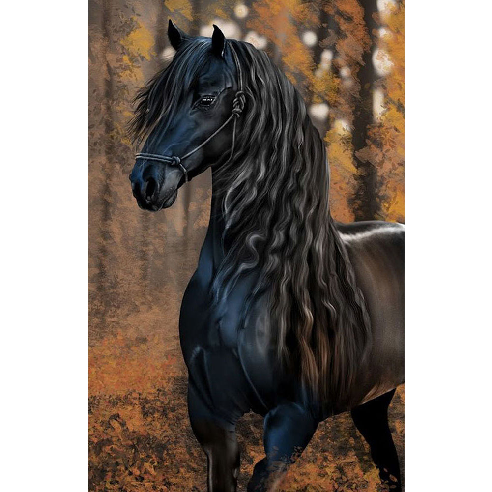 Woods Dark Horse - Full Square Drill Diamond Painting 45*70CM