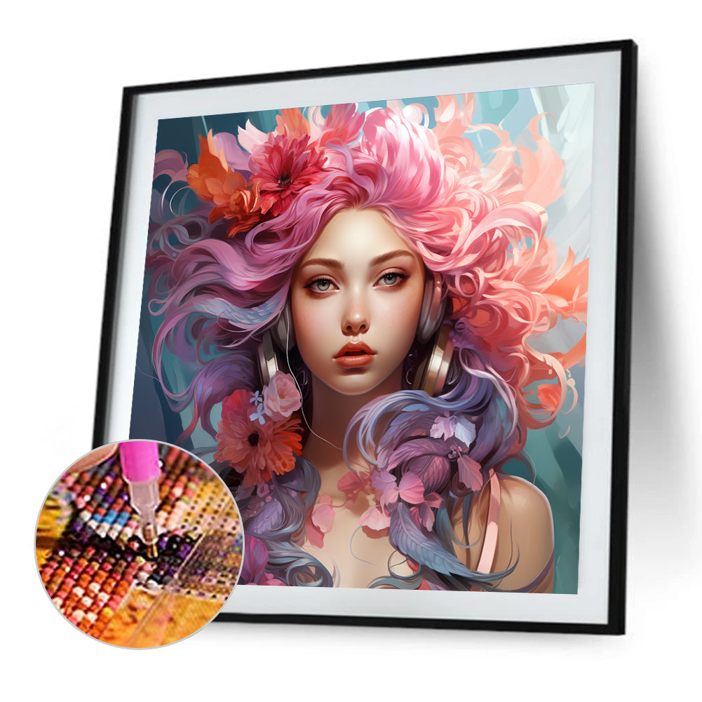Pink Beauty - Full Square Drill Diamond Painting 40*40CM