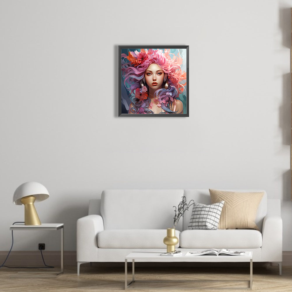 Pink Beauty - Full Square Drill Diamond Painting 40*40CM