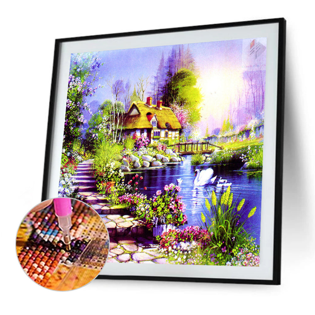 Xiaoqiao Liushui People - Full Round Drill Diamond Painting 40*40CM
