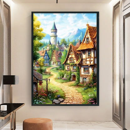 Landscape Scenery Cabin - 11CT Stamped Cross Stitch 40*60CM