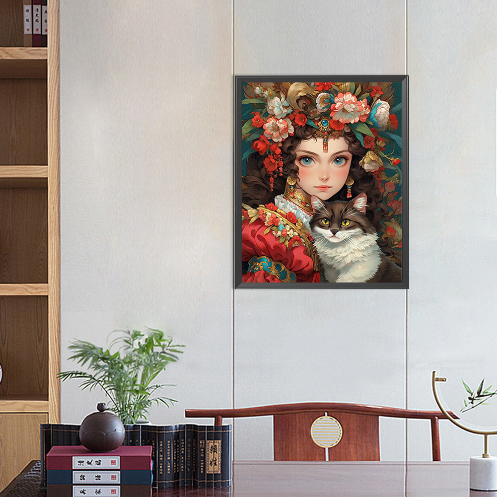 Beauty Pussy - Full AB Round Drill Diamond Painting 40*50CM