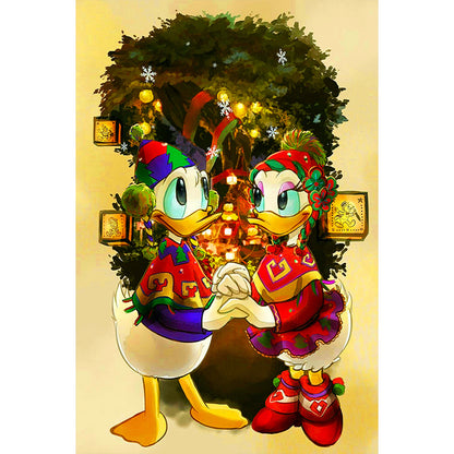 Christmas Donald Duck And Daisy - Full Round Drill Diamond Painting 40*60CM