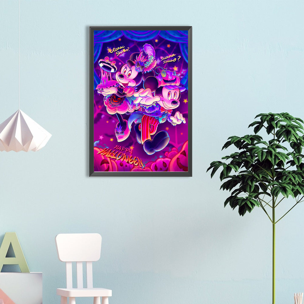Halloween Mickey And Minnie - Full Round Drill Diamond Painting 40*60CM