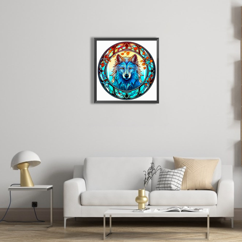 Glass Painted Wolf - Full Round Drill Diamond Painting 40*40CM