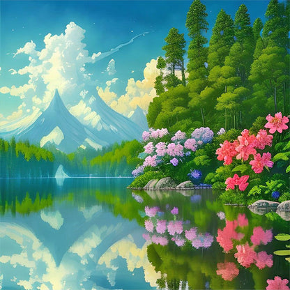 Landscape - Full Round Drill Diamond Painting 30*30CM