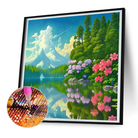 Landscape - Full Round Drill Diamond Painting 30*30CM