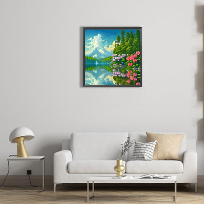 Landscape - Full Round Drill Diamond Painting 30*30CM