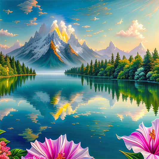 Landscape - Full Round Drill Diamond Painting 30*30CM