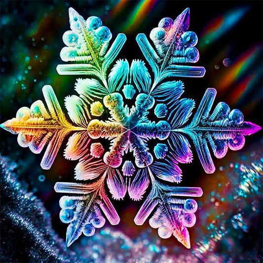 Colorful Snowflakes - Full Round Drill Diamond Painting 40*40CM