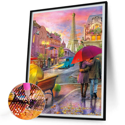 Street Painting In Paris - Full Round Drill Diamond Painting 30*40CM