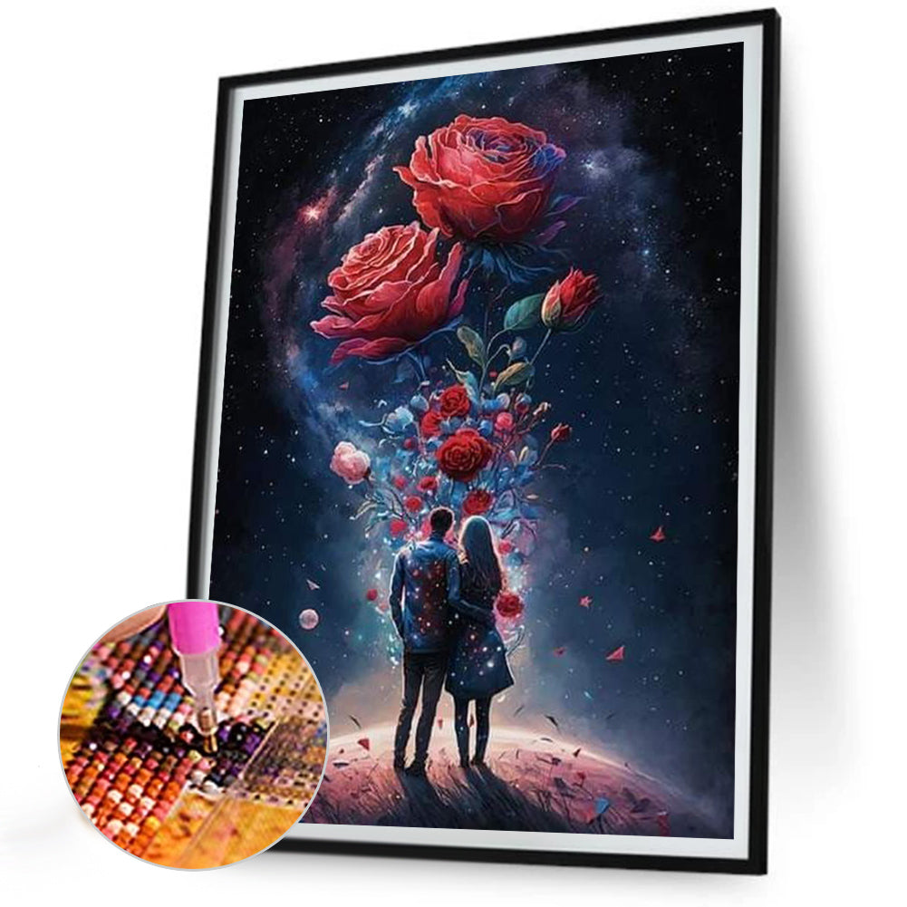 Rose Lover - Full Round Drill Diamond Painting 30*40CM