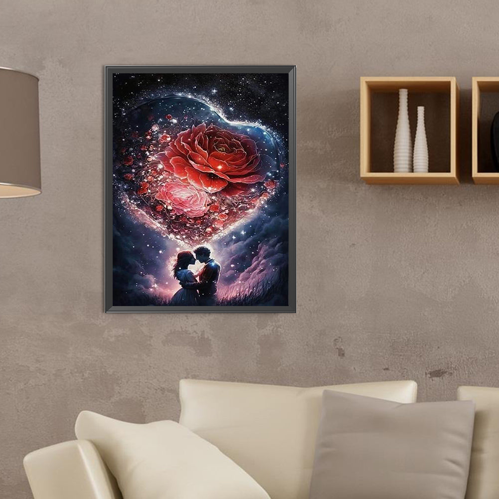 Rose Lover - Full Round Drill Diamond Painting 30*40CM