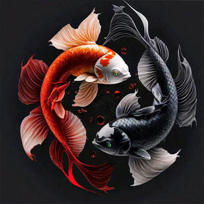 Pisces Yin And Yang Chart - Full Round Drill Diamond Painting 40*40CM