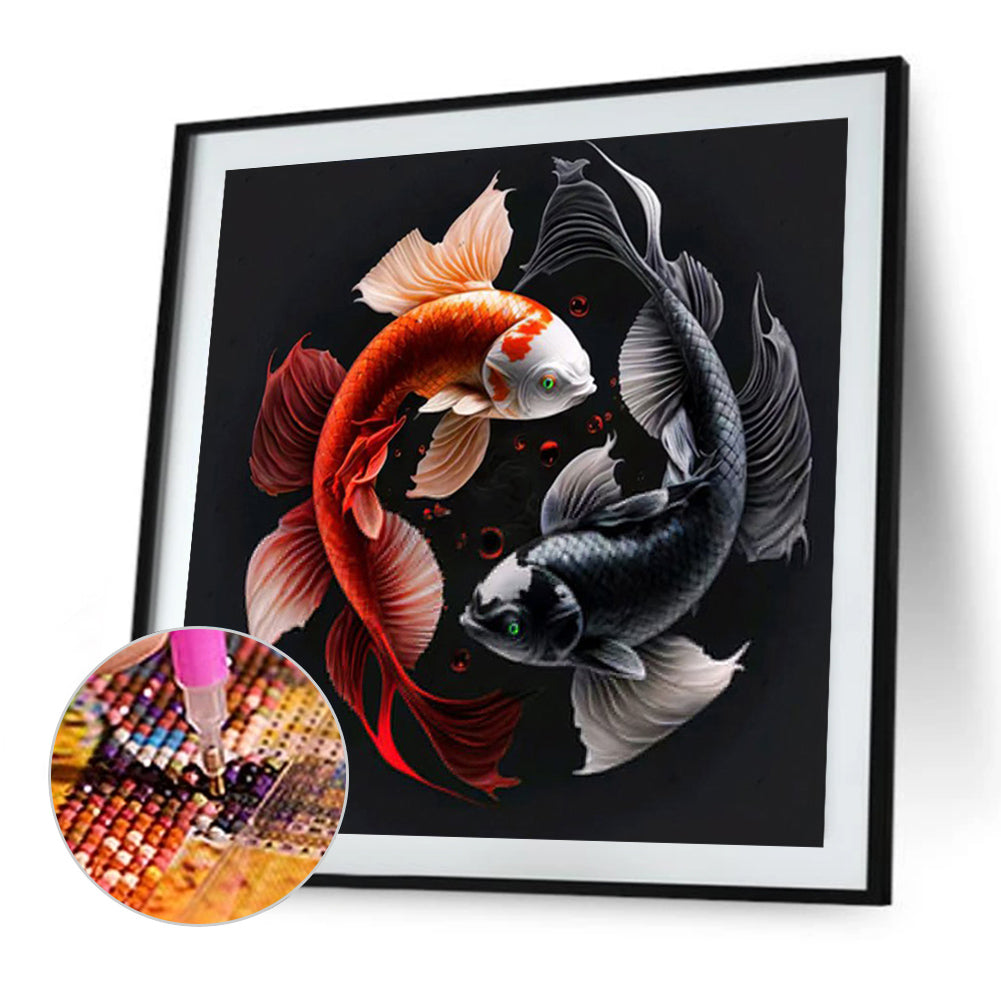Pisces Yin And Yang Chart - Full Round Drill Diamond Painting 40*40CM