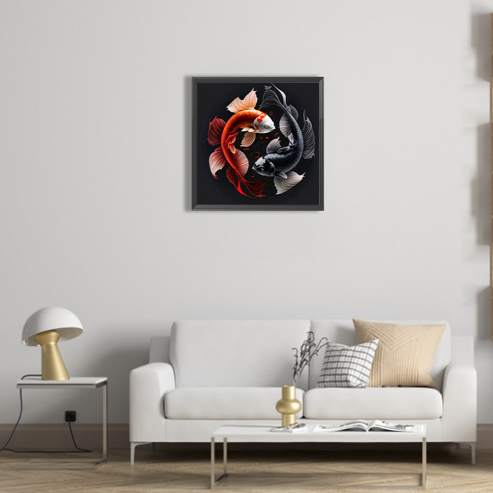 Pisces Yin And Yang Chart - Full Round Drill Diamond Painting 40*40CM