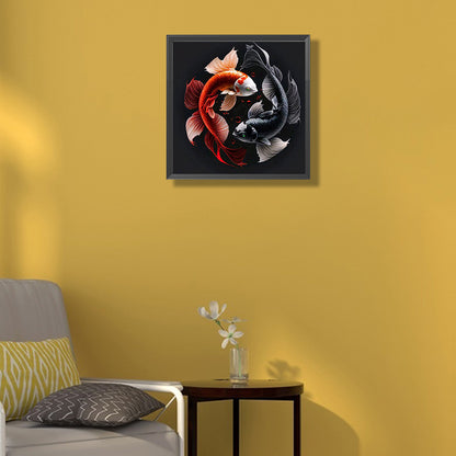 Pisces Yin And Yang Chart - Full Round Drill Diamond Painting 40*40CM