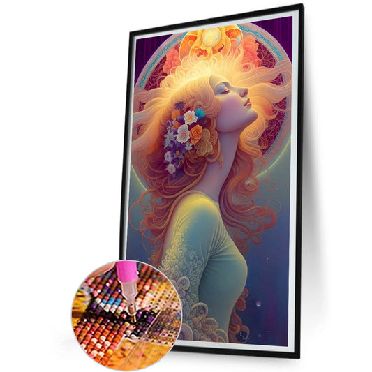 Meditating Woman - Full Round Drill Diamond Painting 30*50CM