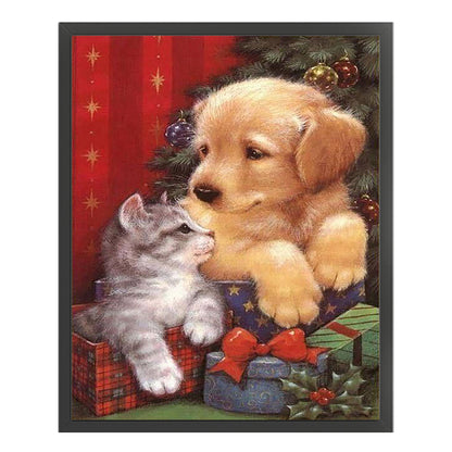 Christmas Puppies And Kittens - 11CT Stamped Cross Stitch 40*50CM