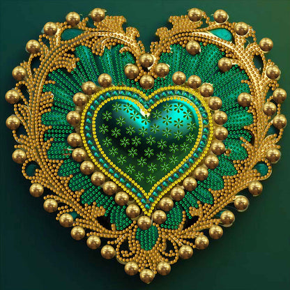 Peacock Heart - Special Shaped Drill Diamond Painting  30*30CM