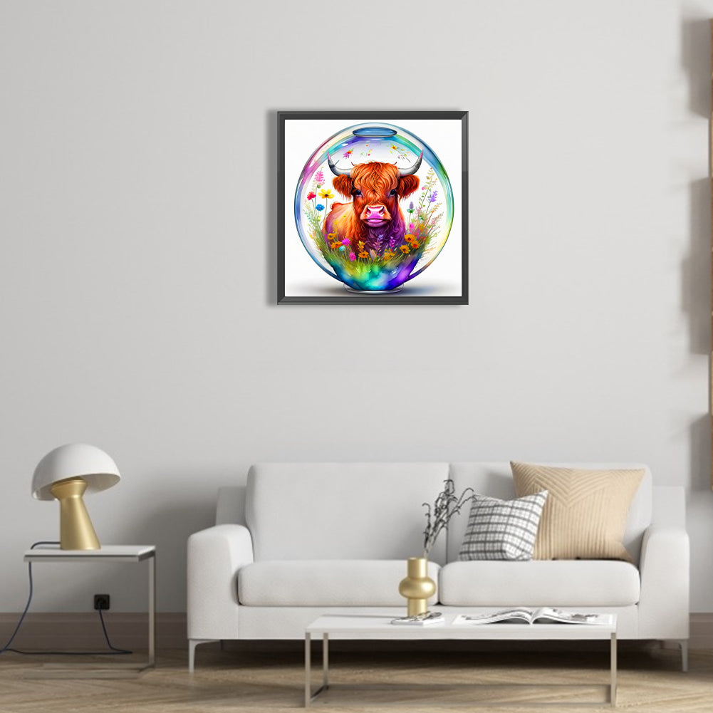 The Cow In The Crystal Ball - Full Round Drill Diamond Painting 40*40CM