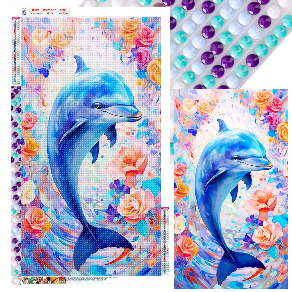 Dolphin - Full Round Drill Diamond Painting 40*70CM