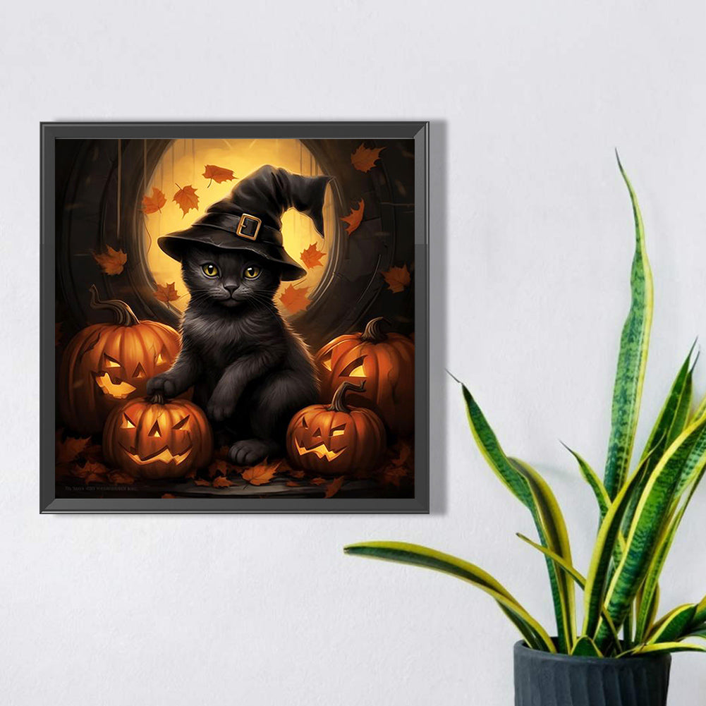 Halloween Black Cat - Full Square Drill Diamond Painting 40*40CM