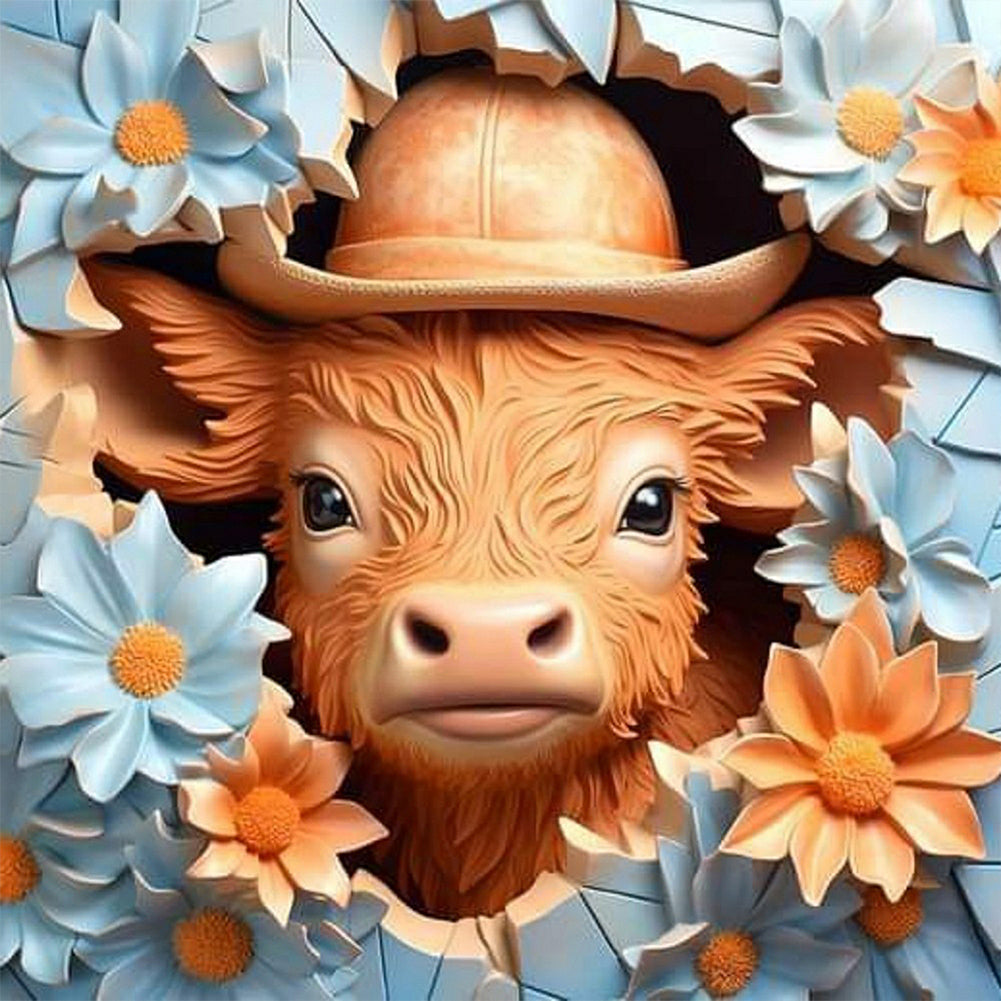 Calf In The Wall - Full Round Drill Diamond Painting 40*40CM