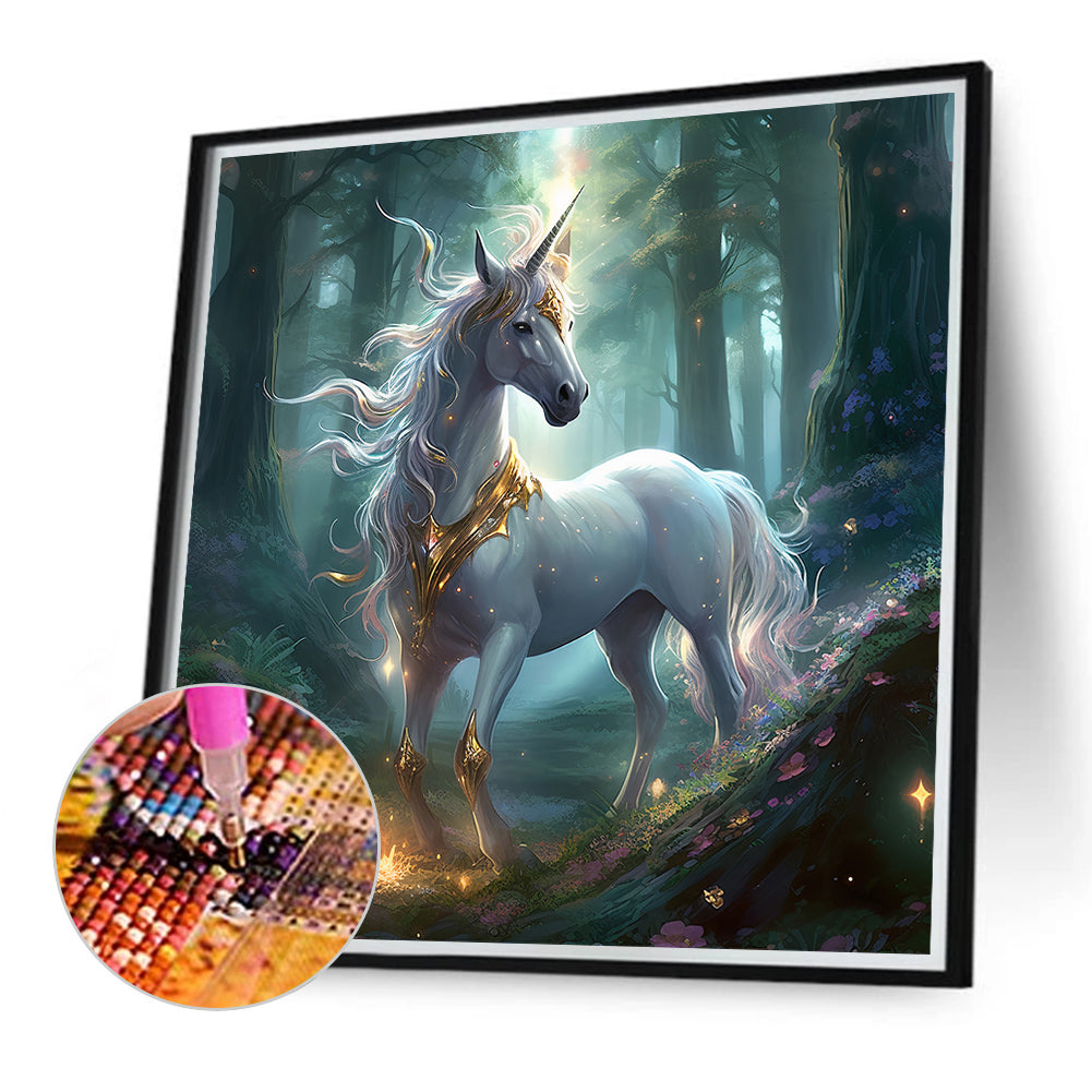 Forest Unicorn - Full Round Drill Diamond Painting 40*40CM