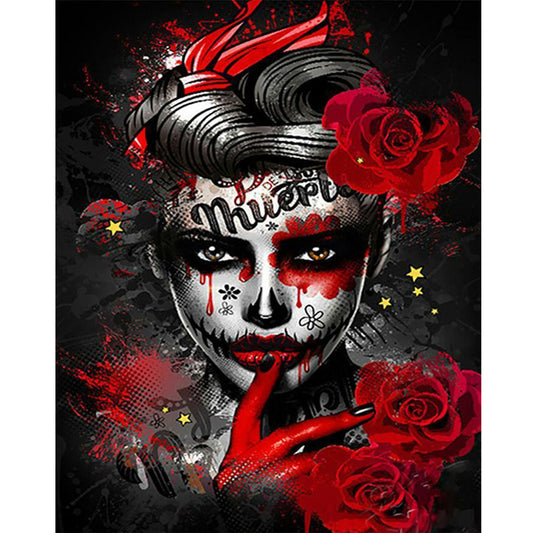 Doodle Woman - Full Round Drill Diamond Painting 40*50CM
