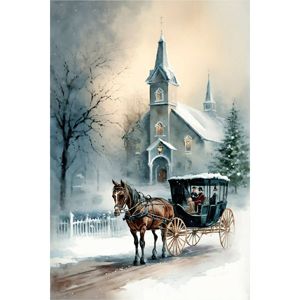 Igloo And Carriage - Full Round Drill Diamond Painting 40*60CM