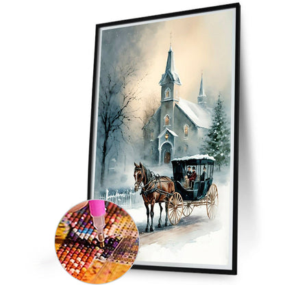 Igloo And Carriage - Full Round Drill Diamond Painting 40*60CM