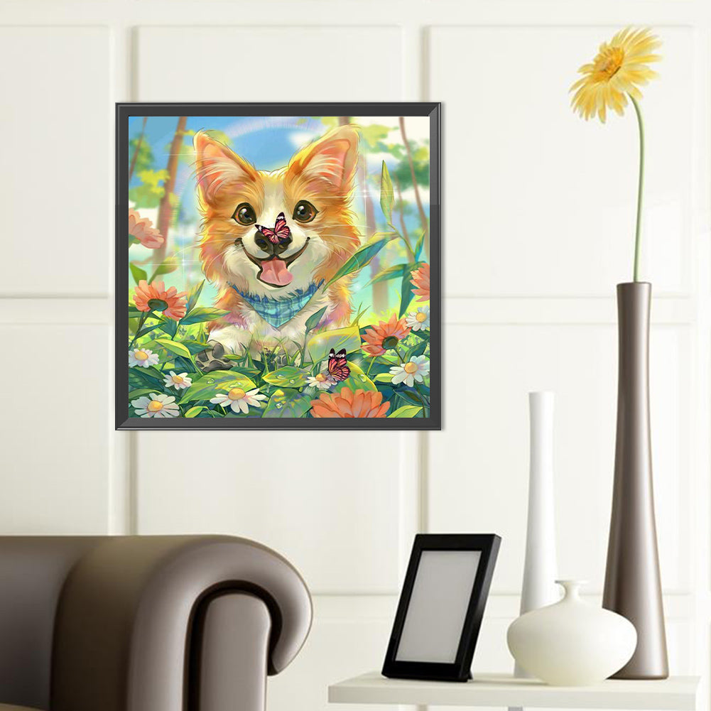 Laughing Dog - Full Round Drill Diamond Painting 40*40CM