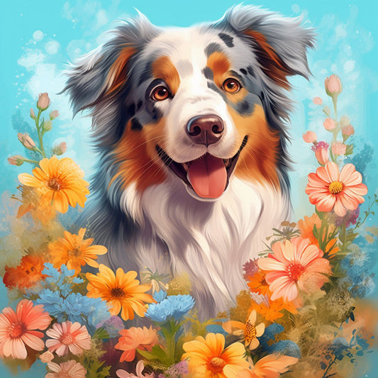 Laughing Dog - Full Round Drill Diamond Painting 40*40CM