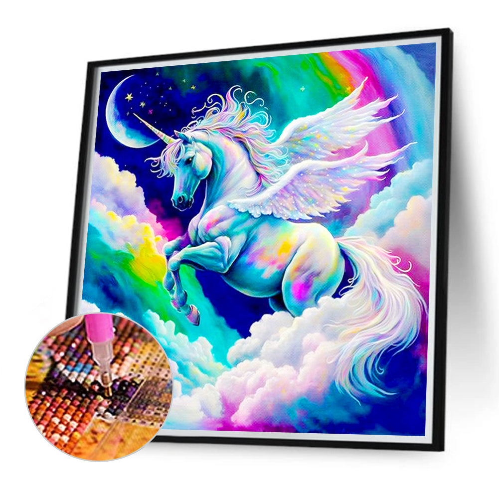 Brilliant White Pegasus - Full Round Drill Diamond Painting 40*40CM
