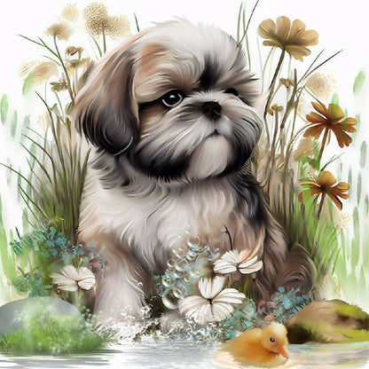 Bichon Frise - Full Round Drill Diamond Painting 40*40CM
