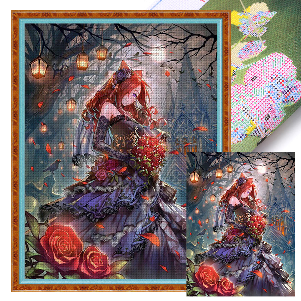 Comic Girl - 11CT Stamped Cross Stitch 50*65CM