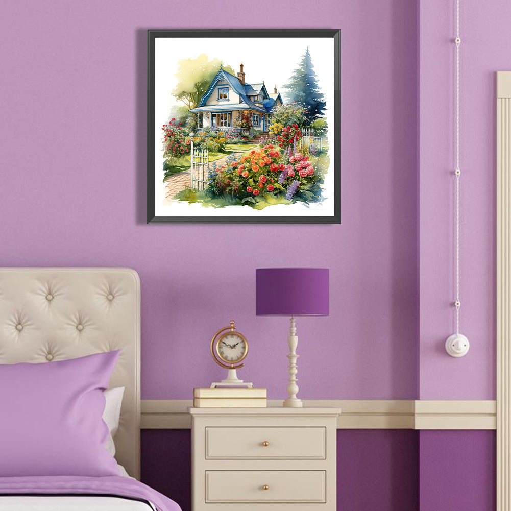 Garden House - Full Round Drill Diamond Painting 40*40CM