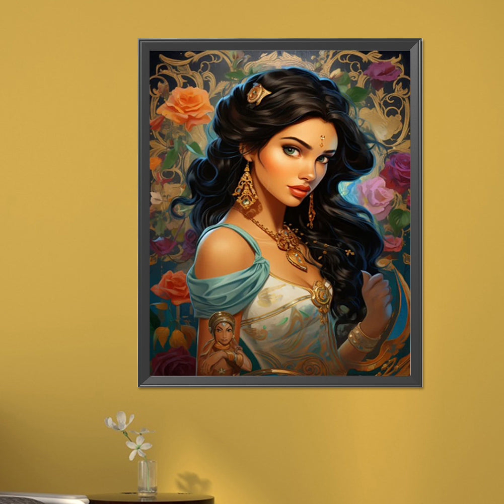 Brunette Beauty - Full Round AB Drill Diamond Painting 40*50CM
