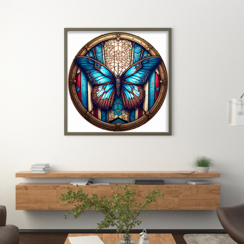 American Flag - Butterfly - 11CT Stamped Cross Stitch 40*40CM