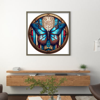 American Flag - Butterfly - 11CT Stamped Cross Stitch 40*40CM